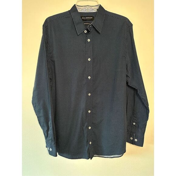 Nick Graham Other - Nick Graham men’s modern fit navy blue dress shirt-size large  #1-0160